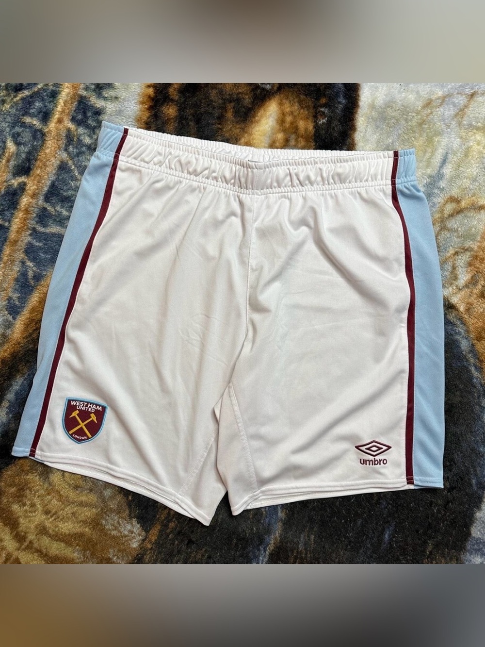 Premier League West Ham United London Football Club White Umbro Shorts